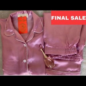 Women 100% Mulberry Silk Mauve Pajama Set